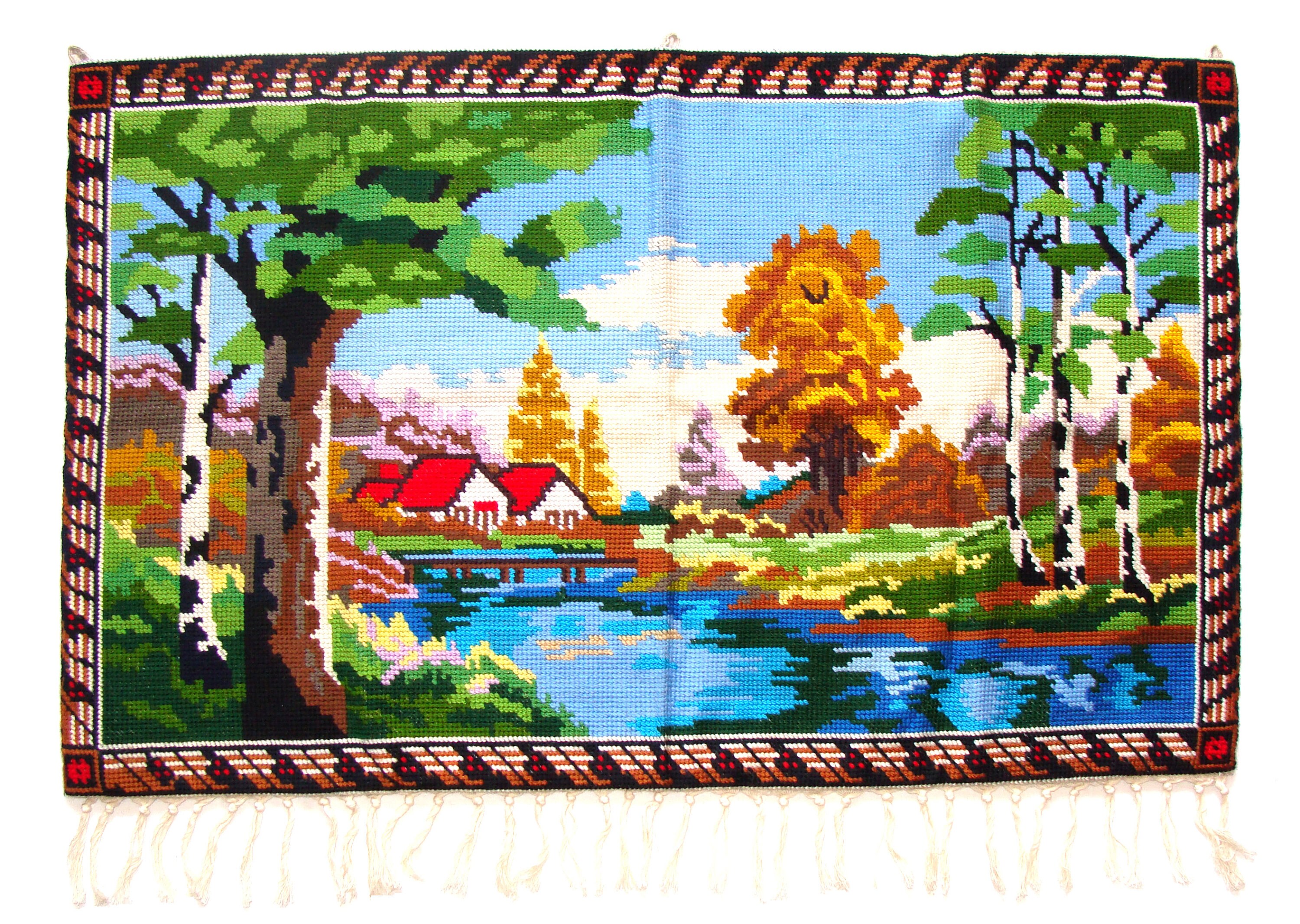 Hand Made Kashmir Wool Tapestry Hand Woven Wall Hanging Rug Etsy