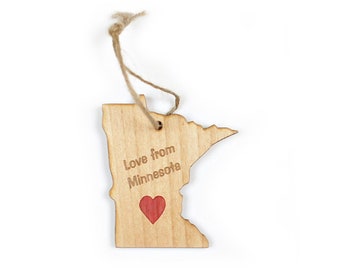 Minnesota keepsake ornament with heart