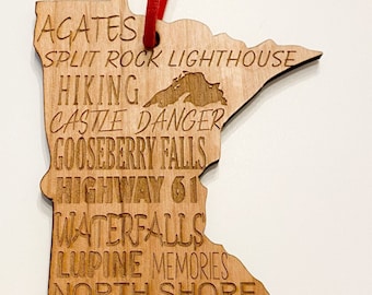 Minnesota North Shore keepsake ornament with Lake Superior