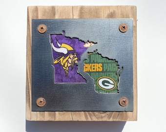 Minnesota Wisconsin steel sign with fabric