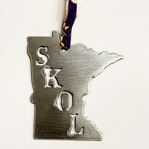 Skol Vikings Minnesota Raw Steel Christmas Ornament for the football lover!