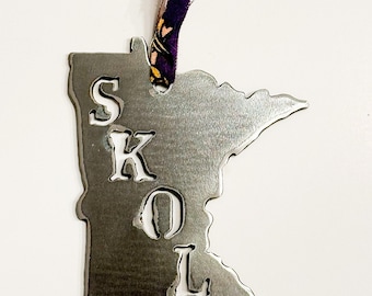 Skol Vikings Minnesota Raw Steel Christmas Ornament for the football lover!