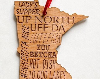 Minnesota Words Keepsake Ornament