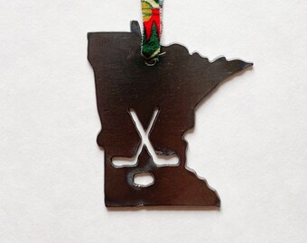 Minnesota Hockey USA steel keepsake ornament
