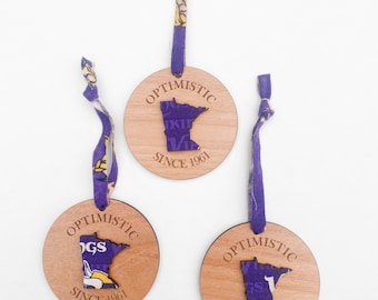 Minnesota Vikings football keepsake ornament - fan favorite.  Still waiting for a Superbowl win!