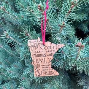 Minnesota Cabin Words Familienaktivitäten Andenken Ornament
