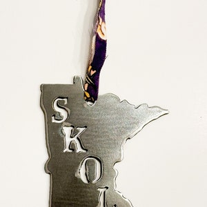 Skol Vikings Minnesota Raw Steel Christmas Ornament