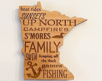 Minnesota Cabin Words magnet