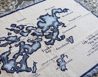 Lake Minnetonka cotton throw blanket