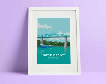 Drogheda Travel Print - Boyne Viaduct, Louth - Irish Prints - Giclée Print - Irish Poster