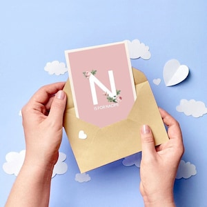 Alphabet personnalisable carte de voeux - cadeau nouveau-né - cadeau de baptême - cadeau de baptême - cadeau personnalisé pour bébé