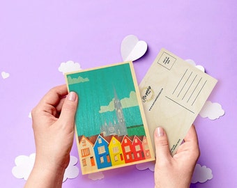 Wooden Postcard - Cobh, Co. Cork, Ireland - Irish Greeting Cards - Irish Gifts