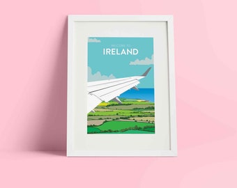 Ireland Travel Poster: Vintage Irish Landscape Archival Print
