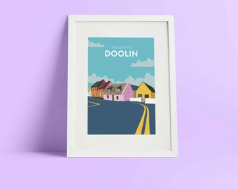 Doolin Ireland Travel Print: Vintage Style Irish Art Poster