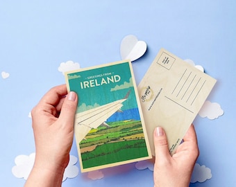 Wooden Postcard - Greetings From Ireland - Irish Greeting Cards - Irish Gifts
