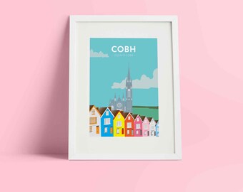 Cobh Ireland Giclée Print: Vintage Style Travel Poster Art