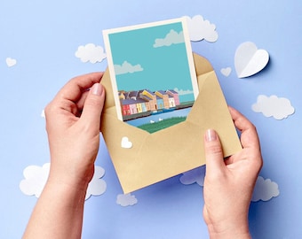 Galway Ireland Greeting Card: Irish Eco-Friendly Art Cards - Galway Mini Art Print