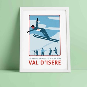 Vintage Style Ski Poster - Val D&#39;Isere, Chamonix, Candanchu, Custom Locations