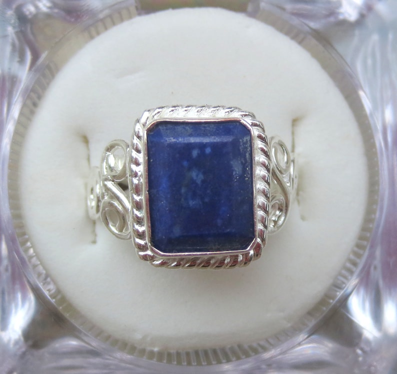 Natural Lapis Lazuli Silver Plated Ring