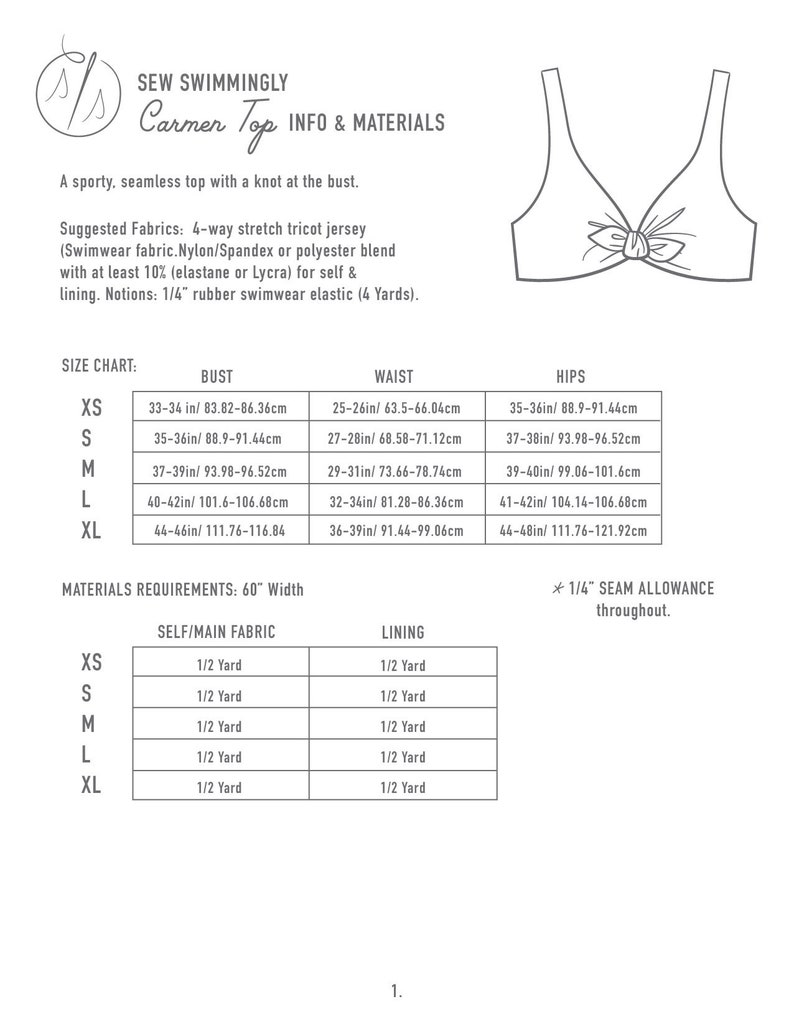 Reversible Bikini Top Sewing Pattern PDF Women's Swimsuit | Etsy
