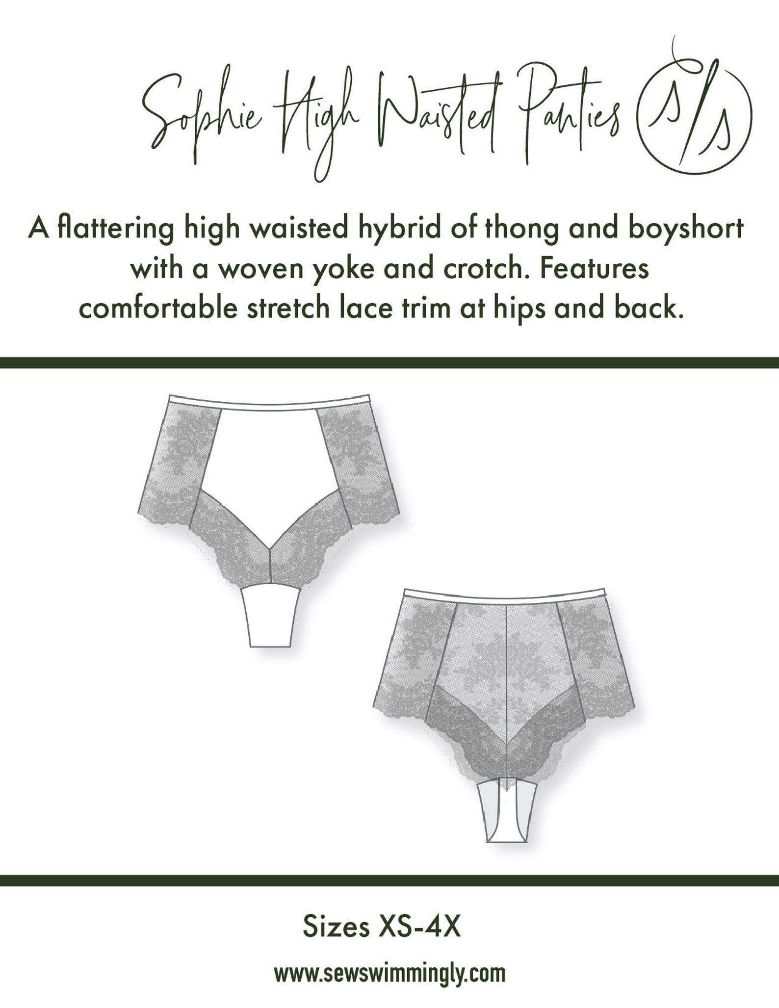 High Waisted Panties Sewing Pattern PDF Panty Sewing Pattern Etsy UK