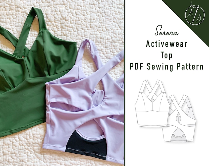 Women's Activewear Workout Top PDF Sewing Pattern Women's Active Sports ...