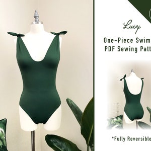 Reversible Swimsuit Sewing Pattern PDF- Women's One Piece Swimsuit Sewing Pattern PDF