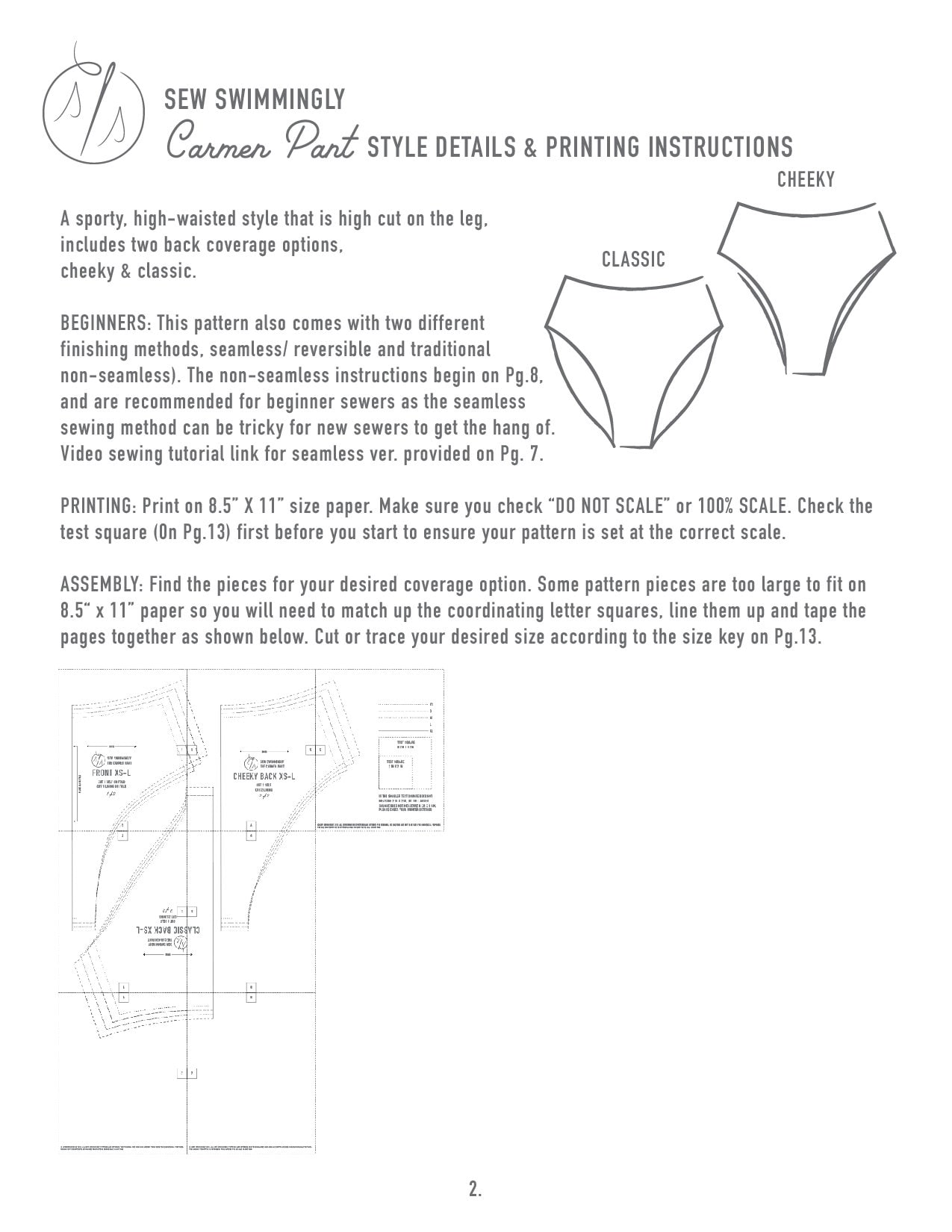 Reversible Bikini Bottoms Sewing Pattern PDF Women's High - Etsy