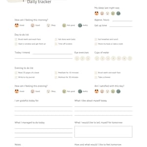 Daily Mental Health Tracker, Daily Mood Tracker, Mental Health, Mood Tracker, Mood Journal, Daily Mental Health Journal, Digital Mood PDF