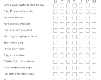 Selfcare checklist, Selfcare afdrukbaar, Selfcare planner, Selfcare dagboek, Selfcare digitale planner, checklist digitaal, Selfcare werkblad