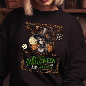 Witches Halloween Carnival Sweatshirt, Unisex Heavy Blend Crewneck Sweatshirt, Witch sweatshirt, Vintage Halloween Shirt, Hot Witch Shirt