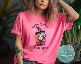 Sexy Witch Halloween T-shirt, Unisex Bella+Canvas Jersey Short Sleeve Halloween Tee, Halloween shirt, Witch Shirt, Witch t-shirt, Witch tee