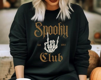 Spooky Club Halloween Sweatshirt, Halloween Crewneck Sweatshirt, Funny Halloween Sweatshirt, Spooky Halloween Sweatshirt, Spooky Season
