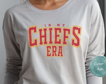 In My Chiefs Era shirt met lange mouwen Kansas City Chiefs Taylor Crewneck shirt, Swift Chiefs shirt met lange mouwen, in mijn tijdperk shirt, Kelce shirt