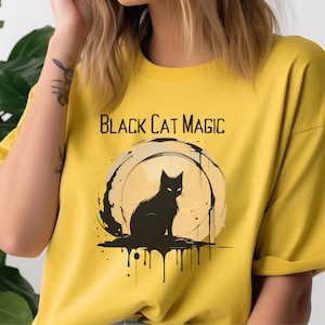 Black Cat Magic shirt cat shirt black cat t shirt halloween gift for her cat lover gift cat lover shirt Cat mom shirt spooky cat shirt gifts
