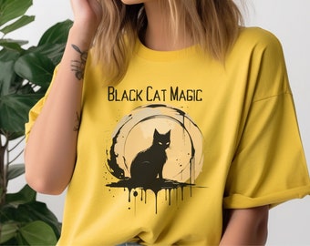 Black Cat Magic shirt cat shirt black cat t shirt halloween gift for her cat lover gift cat lover shirt Cat mom shirt spooky cat shirt gifts