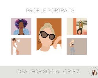 Influencer Portrait, Faceless Portrait, Profile Picture, Girl Boss Portrait, Custom Digital Portrait, Minimalist Portrait, Faceless