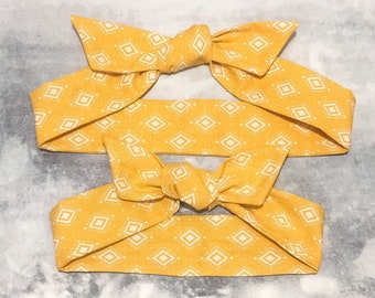 Mommy and Me Yellow Topknot Headbands