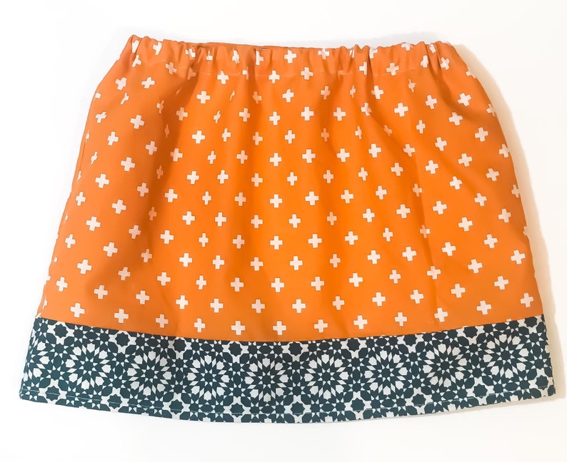 Burnt Orange & Teal Toddler 3T-4T Boho Skirt image 1