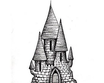 Lavinia Stamps, Fairy Castle 2, Fairy, Castle, Magical, Mystical, Acrylic Stamps, Cling Stamps, Papercraft, Scrapbooking, Silhouette