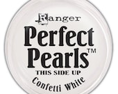 Ranger, Perfect Pearls Pigment Powder, Confetti White, Embellishments, Craft Supplies, Scrapbooking