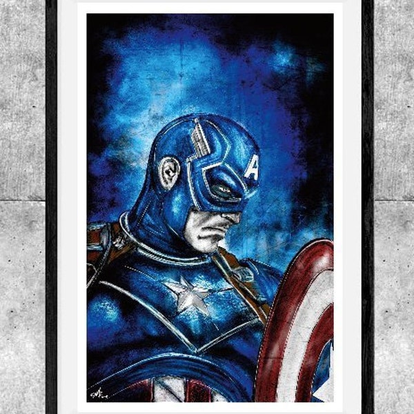 Captain America 11” x 17”  digital art print