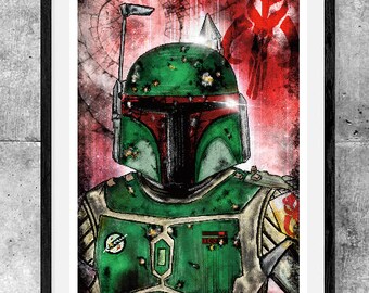 Boba Fett 11” x 17” Digital Art Print