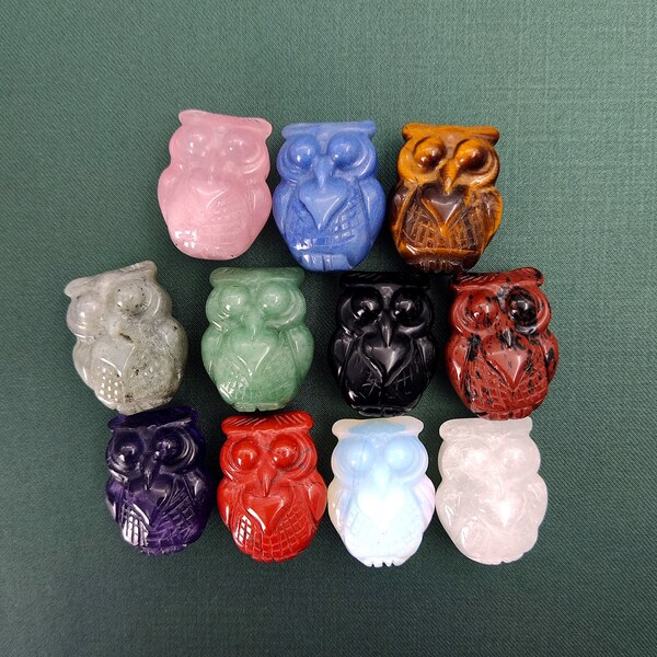 1.2" Crystal Owl Hand Carving, Quartz Crystal, Mineral Specimen, Healing Crystal, Energy Crystal, Animal Sculpture, Healing Crystal Gift Y770