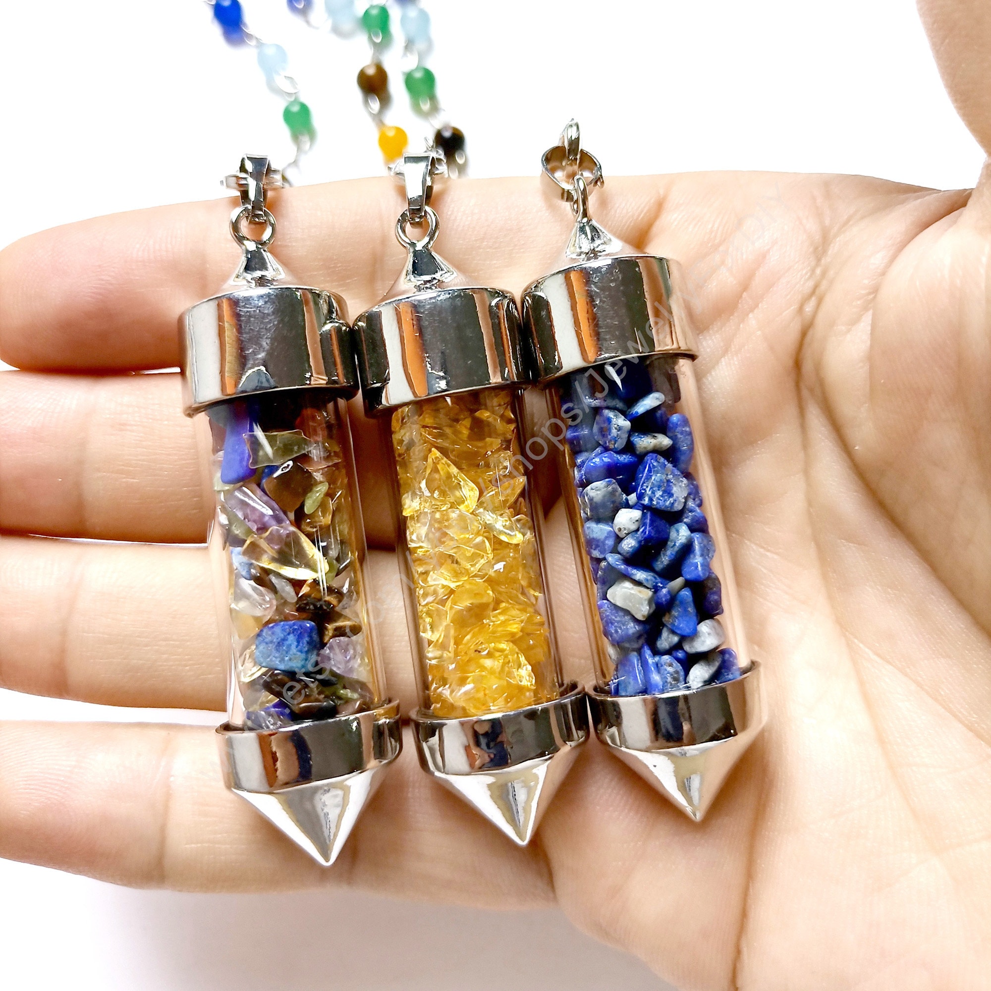 Crystal Pendulum Healing Hanger Dowsing Pointed Pendulum 7 Etsy