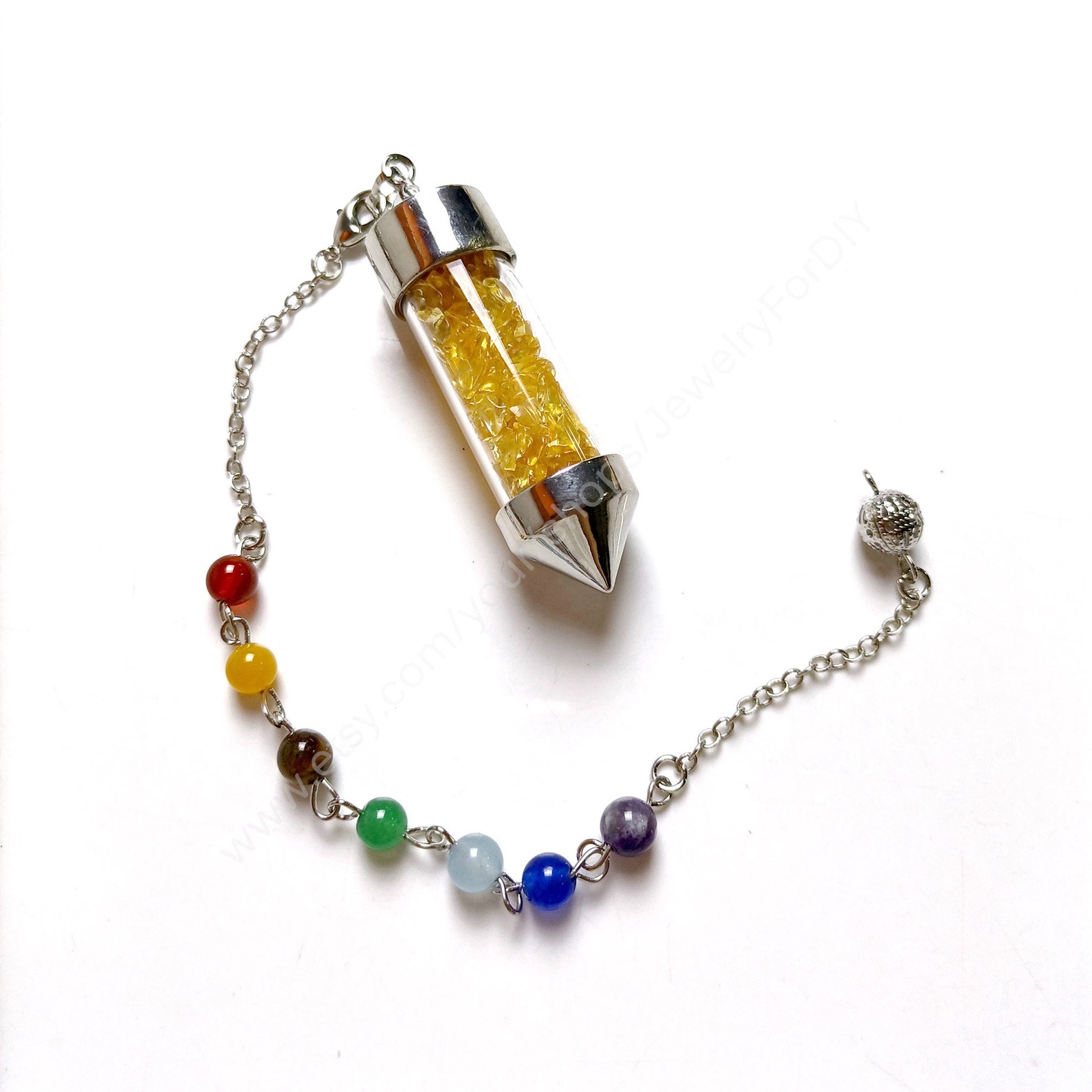 Crystal Pendulum Healing Hanger Dowsing Pointed Pendulum 7 Etsy