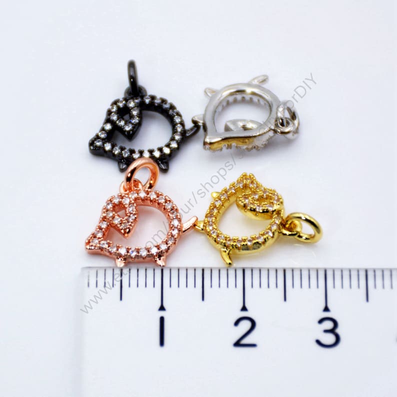 Smooth Micro Pave White Zircon Spacer Beads Necklace Jewelry Bracelets Beads Brass Cubic Zirconia Connector T470 Pig Shaped CZ Beads
