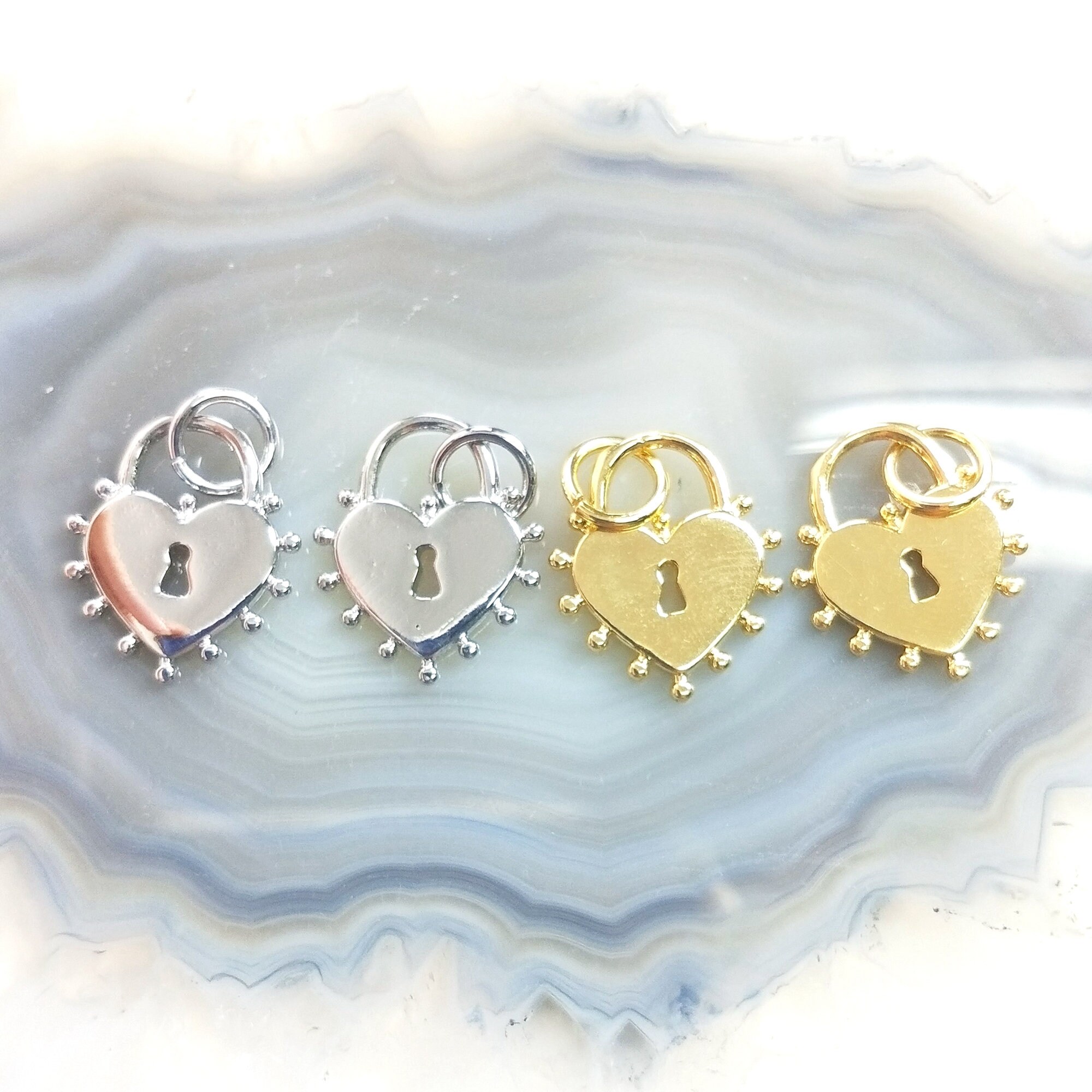 5pcs Mini Lock Charms Gold Silver Padlock Charms Padlock Etsy