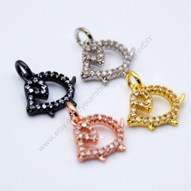 Smooth Micro Pave White Zircon Spacer Beads Necklace Jewelry Bracelets Beads Brass Cubic Zirconia Connector T470 Pig Shaped CZ Beads