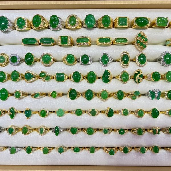 Natural Jade Ring, Gemstone Jade Jewelry, Green/Yellow/Red/Purple Stone Ring, Dainty Ring, Minimalist Jewellery, Gift For Her Z232